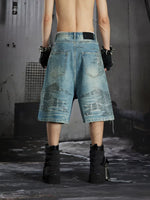 Distressed Rhinestone Denim Shorts 4