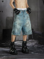 Distressed Rhinestone Denim Shorts 5