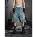 6087905485302,6087905485303,6087905485304, Distressed Rhinestone Denim Shorts