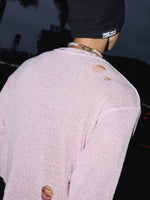 Distressed Ripped Sheer Knit Sweater 4