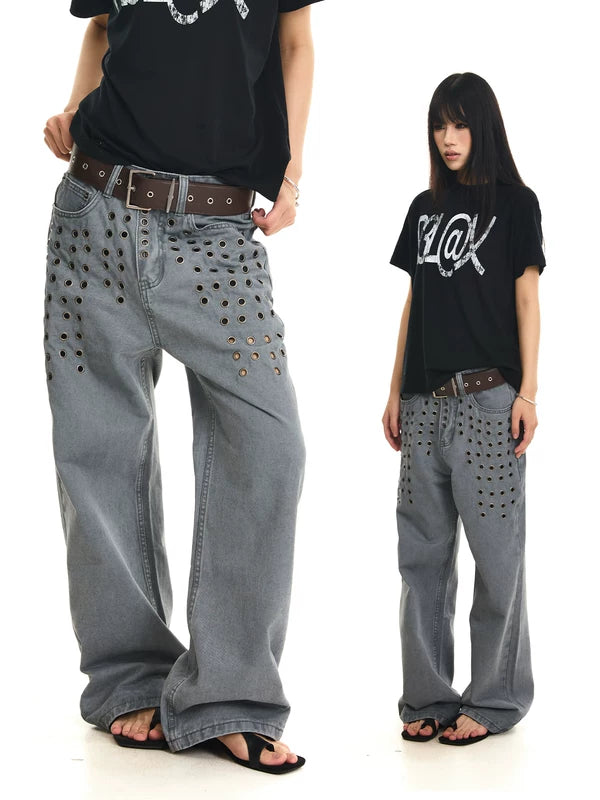 Distressed Rivet Cargo Pants 1