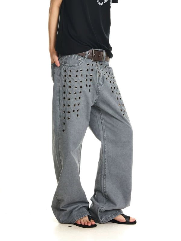 Distressed Rivet Cargo Pants 2