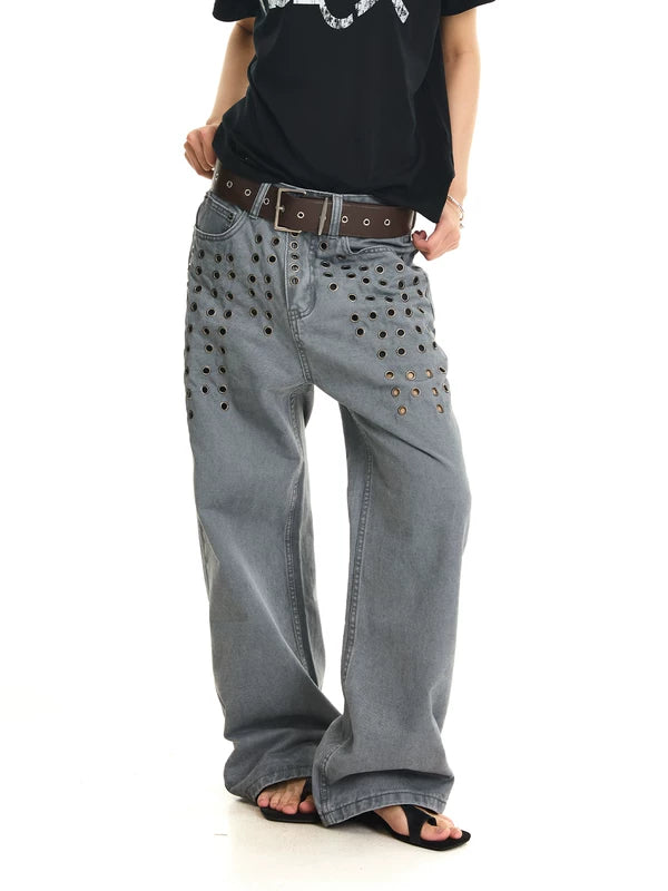 Distressed Rivet Cargo Pants 3