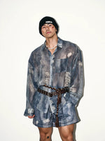 Distressed Sheer Denim Long-Sleeve Shirt 4