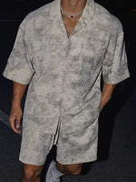 Distressed Short-Sleeve Shirt and Shorts Set 4
