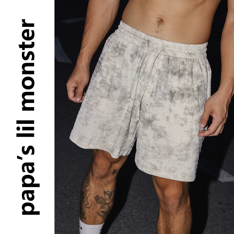 5918338085376,5918338085378,5918338085380, Distressed Short-Sleeve Shirt and Shorts Set