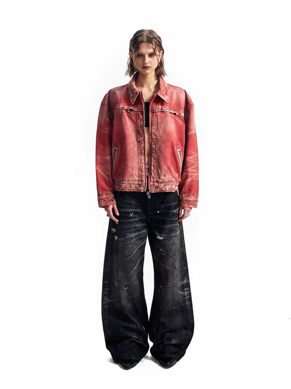 Distressed Short Wide-Leg Denim Jacket 3