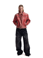 Distressed Short Wide-Leg Denim Jacket 4