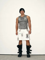Distressed Sleeveless Vest with Exposed Stitching 2