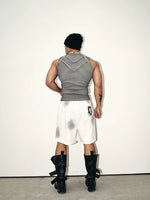 Distressed Sleeveless Vest with Exposed Stitching 4