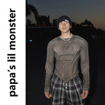 6030166276132,6030166276133, Distressed Slim Fit Long Sleeve T-Shirt