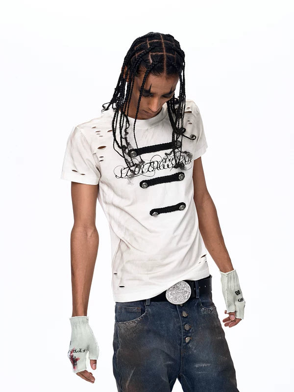Distressed Slim Fit Short-Sleeve T-Shirt 2