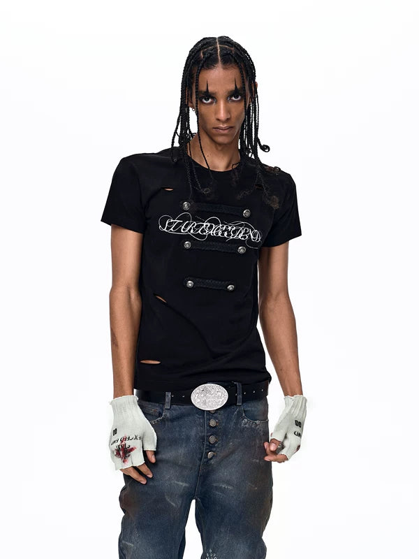 Distressed Slim Fit Short-Sleeve T-Shirt 4