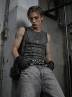 Distressed Slim Fit Sleeveless Vest 2