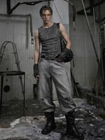 Distressed Slim Fit Sleeveless Vest 3