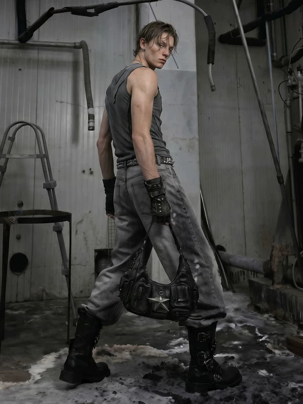 Distressed Slim Fit Sleeveless Vest 5