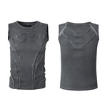 6253929615975,6253929615977,6253929615979, Distressed Slim Fit Sleeveless Vest