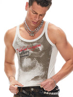 Distressed Snake Print Rivet Sleeveless Vest 3