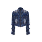 5687912022732,5687912022733,5687912022734,5687912022735,5687912022736, Distressed Stand-Up Collar Denim Jacket
