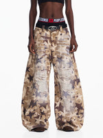 Distressed Star Print Baggy Jeans Pants 1