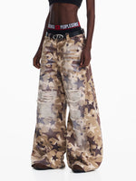 Distressed Star Print Baggy Jeans Pants 2