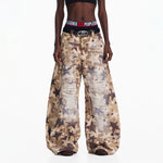 6117911462677,6117911462678,6117911462679,6117911462680,6117911462681, Distressed Star Print Baggy Jeans Pants