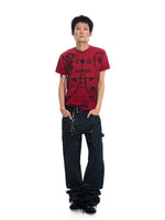Distressed Star Print Boxy T-Shirt 4