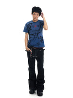 Distressed Star Print Boxy T-Shirt 5
