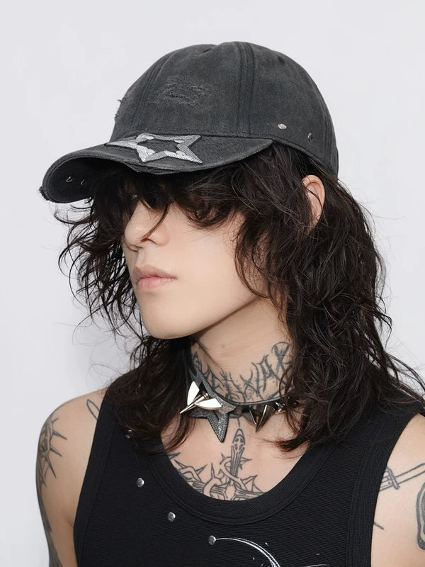 Distressed Star Studded Baseball Cap 1