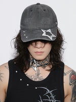 Distressed Star Studded Baseball Cap 4