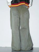 Distressed Straight Leg Twill Pants 2