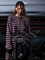 Distressed Striped Graphic Long Sleeve T-Shirt 2