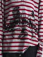 Distressed Striped Graphic Long Sleeve T-Shirt 4