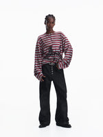 Distressed Striped Graphic Long Sleeve T-Shirt 5