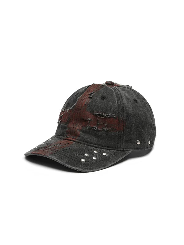 Distressed Studded Visual Kei Baseball Cap 5