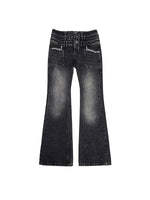 Distressed Triple-Waisted Straight Leg Jeans 5