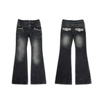 6079967665700,6079967665701,6079967665702,6079967665703, Distressed Triple-Waisted Straight Leg Jeans