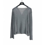 6288153566731,6288153566732,6288153566733, Distressed V-Neck Long Sleeve Knitted Sweater