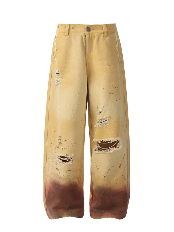 5574265576863,5574265576864,5574265576865,5574265576866, Distressed Vintage Loose-Fit Denim Pants