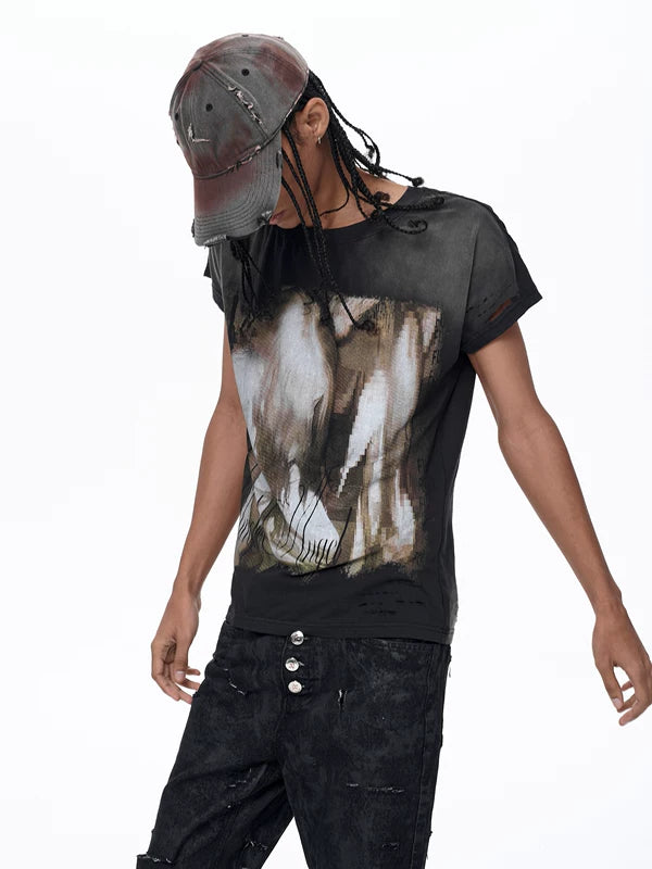 Distressed Visual Kei Graphic T-Shirt 2