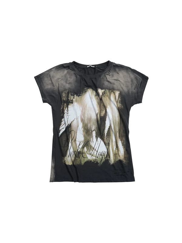 Distressed Visual Kei Graphic T-Shirt 5