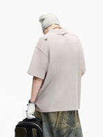 Distressed Waffle Henley Polo Shirt 3