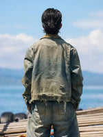 Distressed Washed Denim Jacket 3
