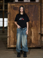 Distressed Washed Loose Straight Leg Jeans Pants 5