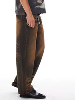 Distressed Washed Wide-Leg Jeans 3