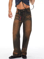 Distressed Washed Wide-Leg Jeans 5