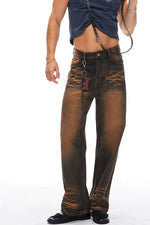 5813459061813,5813459061814,5813459061815, Distressed Washed Wide-Leg Jeans