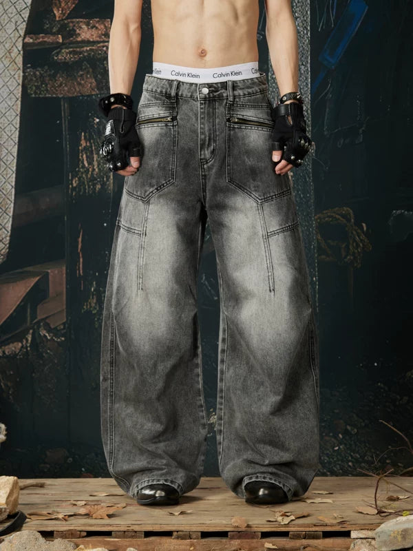 Distressed Wide Leg Denim Pants 1