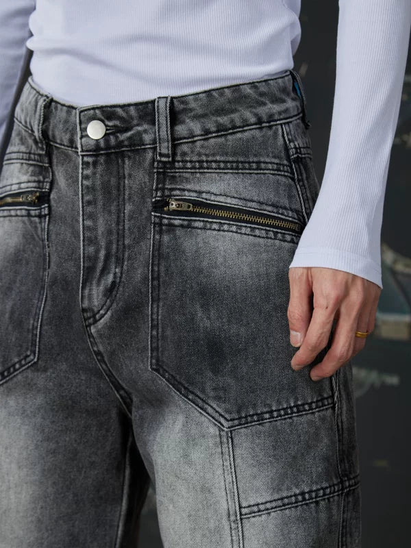 Distressed Wide Leg Denim Pants 4
