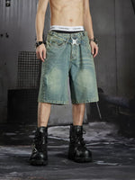 Distressed Wide-Leg Denim Shorts 3